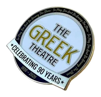 A pin celebrating the Greek Theatre's 90th anniversary.